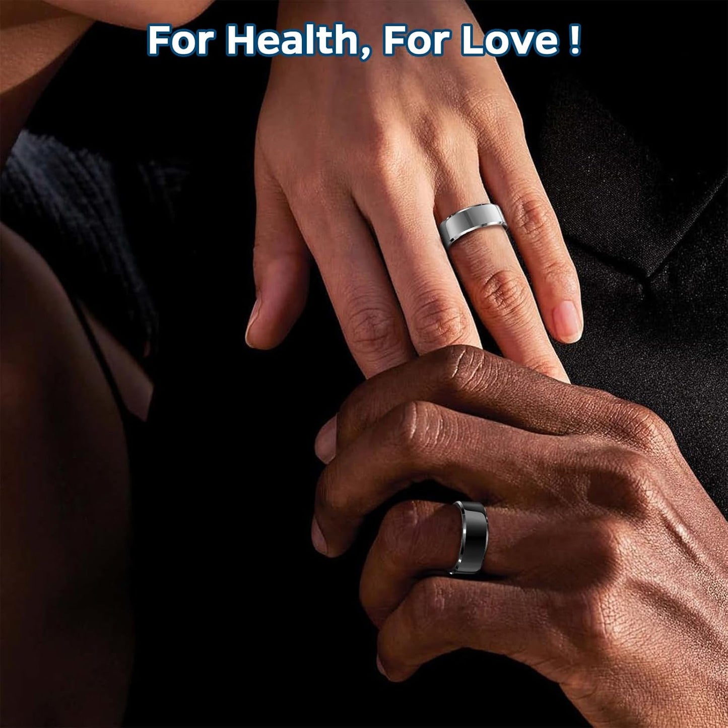 Smart Ring Health Tracker, Sleep Tracker Ring with Heart Rate, Waterproof Fitness Ring for Activity Monitoring/Steps/Distance/Calories, Air Gestures,Up to 7-Day Battery, for Ios and Android (Black,#9)